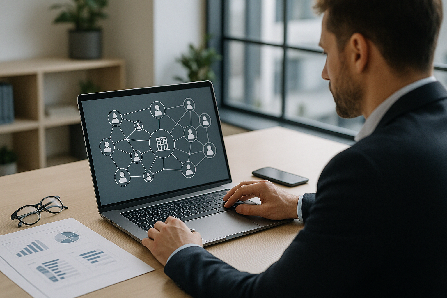 Schema concettuale dell’economia digitale con flussi di dati, piattaforme e servizi ricorrenti