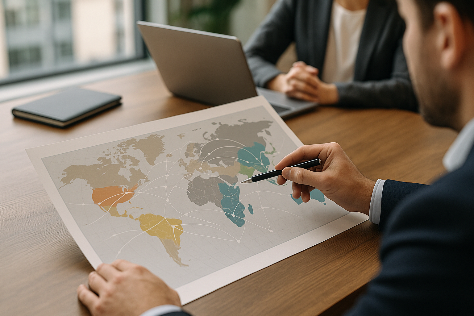 Mappa concettuale delle rotte commerciali globali e delle nuove alleanze regionali