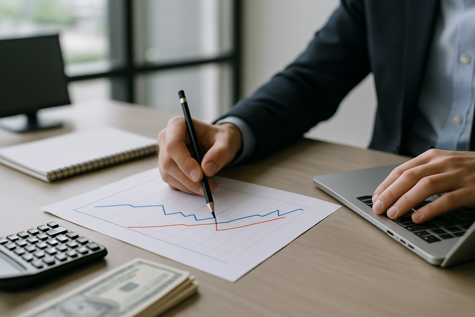 Andamento di credito, mutui e prestiti con variazioni dei tassi di interesse rappresentato in un grafico