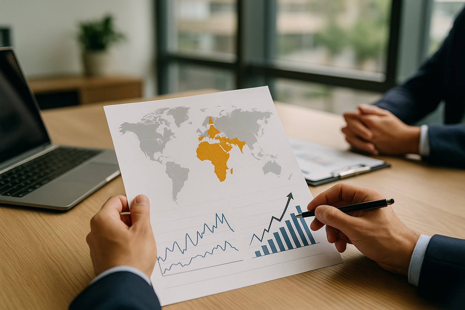 Mappa globale concettuale sui mercati emergenti con indicatori di crescita e volatilità