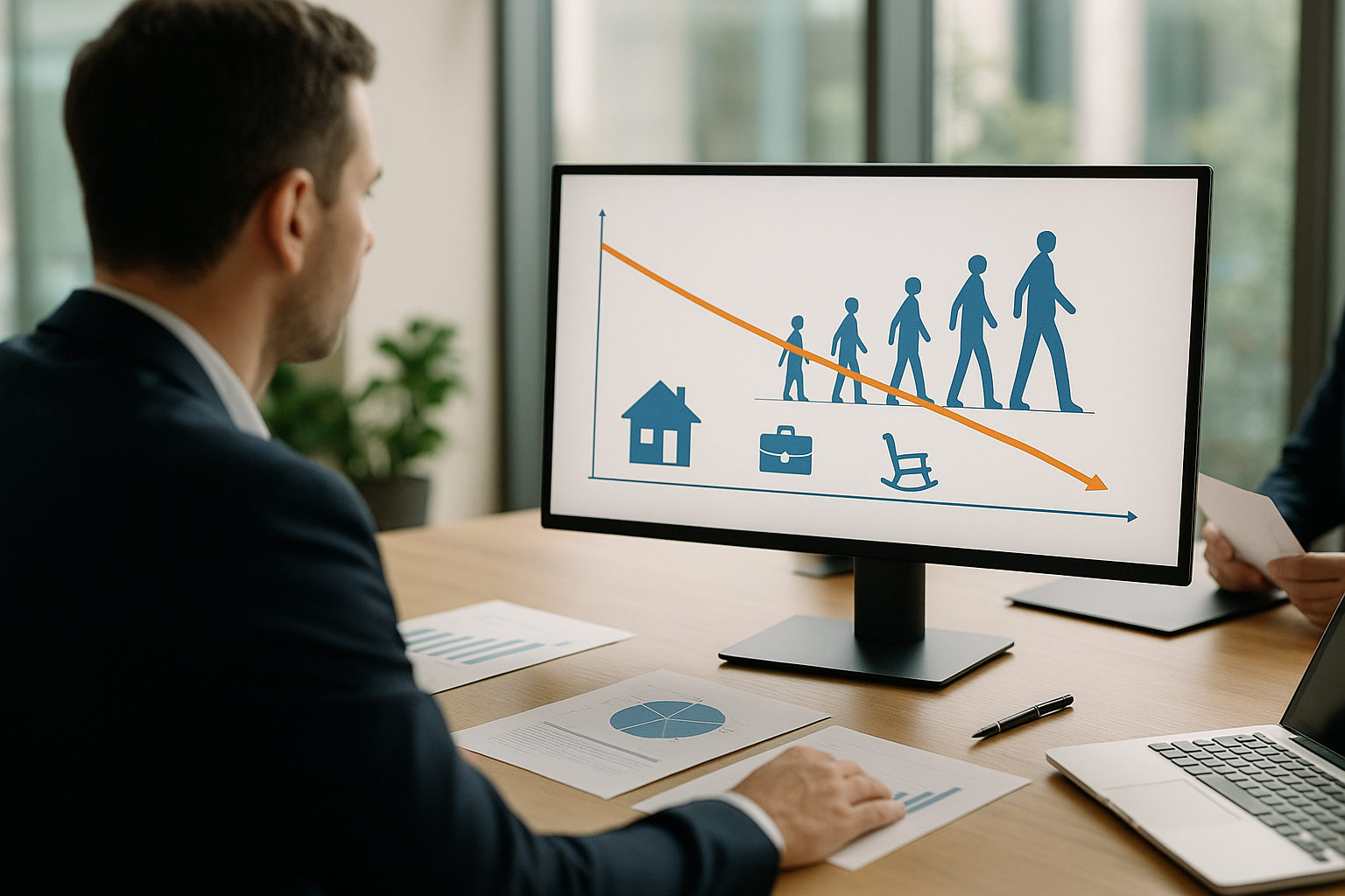 Infografica sull’invecchiamento demografico e i suoi effetti su lavoro, consumi e previdenza